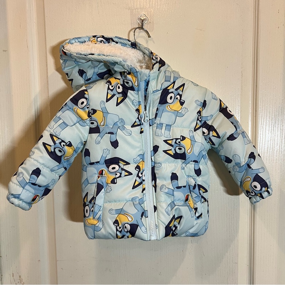 Bluey Cartoon Character Puffer Jacket size 2T